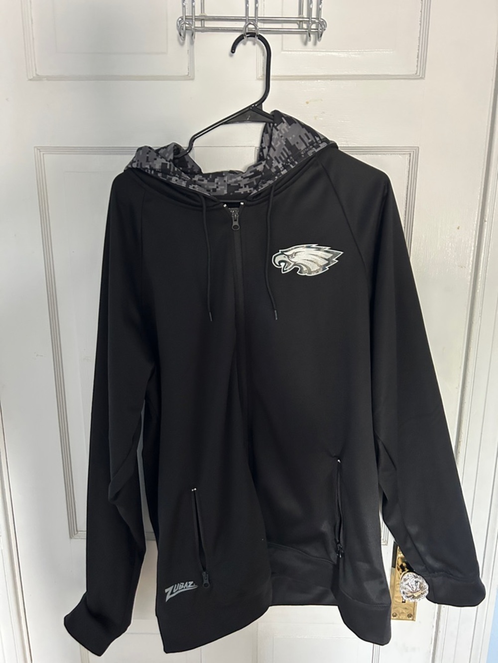 Black Lightweight Hooded Jacket with Team Logo